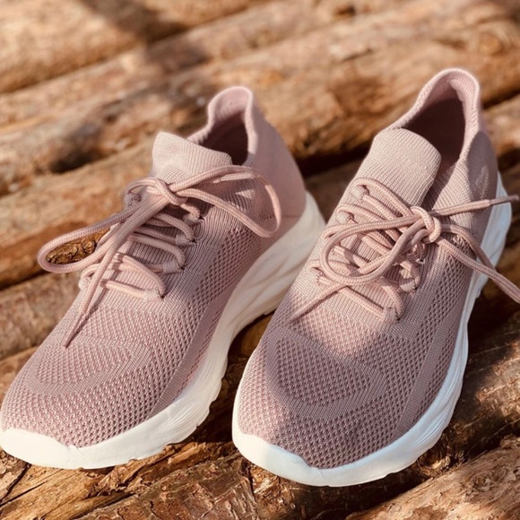 Mauve Purple Knit Lace Up Sneaker - Picture 1 of 5